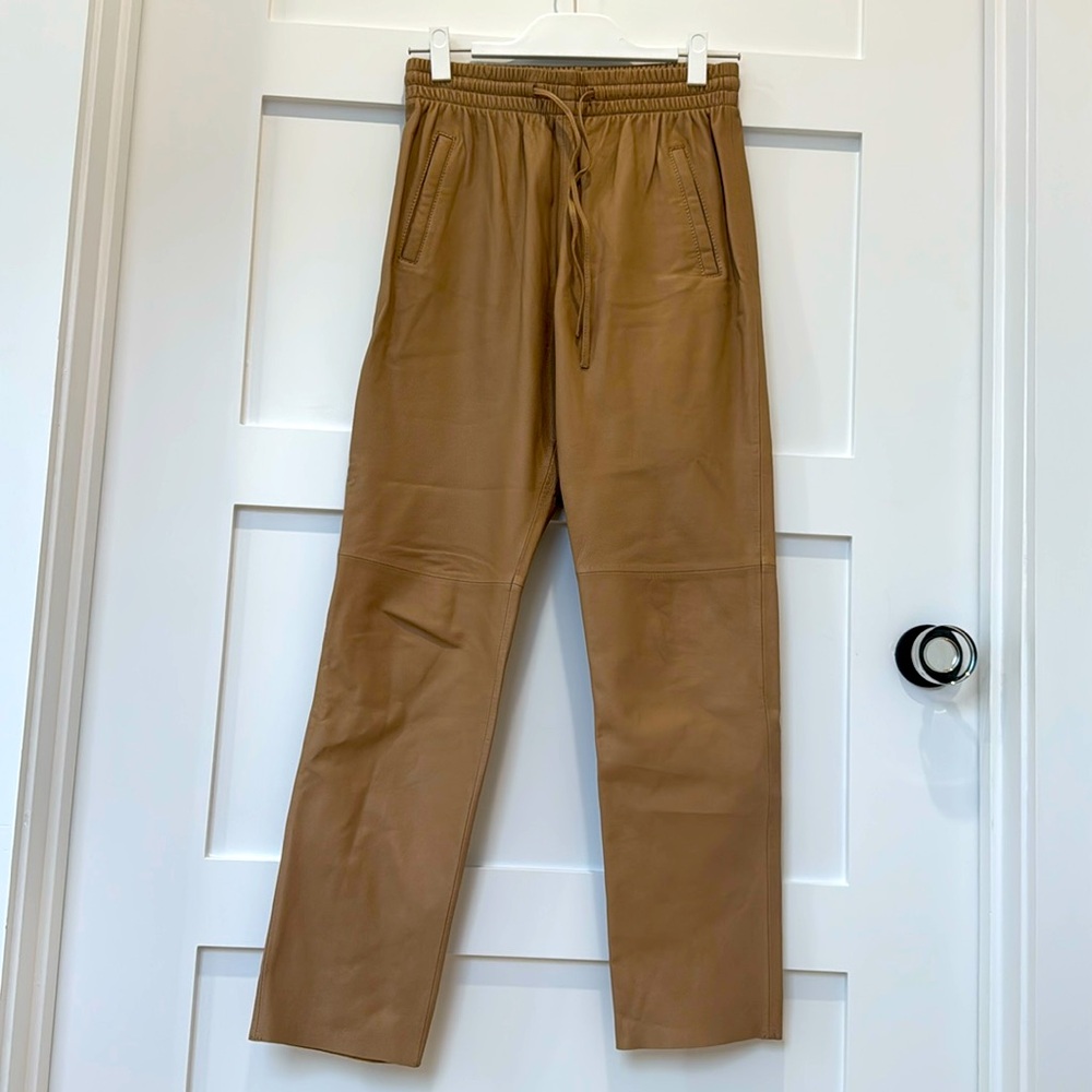 Oakwood Leather Joggers - Camel Color - Size Large